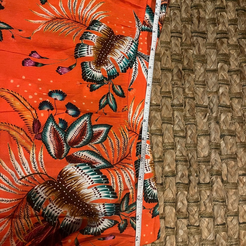 FARM Rio Red A-Line Skirt with Tropical Print - Picture 10 of 10